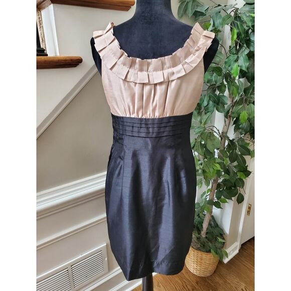 Jessica Howard Women's Black & Beige Round Neck Sleeveless Knee Length Dress 6P - Picture 7 of 13